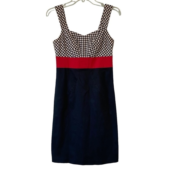 Point Zero Gingham Fitted Pin-Up Dress Sz 2 - Picture 1 of 6